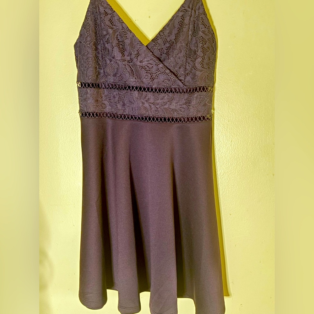 Blue Rain Purple V-Neck Sleeveless Mini Dress size 2 from Francesca’s
